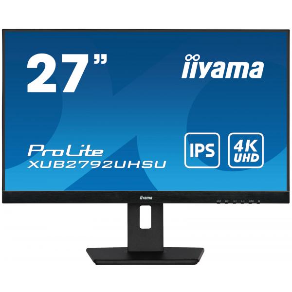 Iiyama ProLite XUB2792UHSU-B5 Monitor PC 68,6 cm [27] 3840 x 2160 Pixel 4K Ultra HD LED Nero (iiyama ProLite XUB2792UHSU-B5 - Monitor a LED - 27 - 3840 x 2160 4K @ 60 Hz - IPS - 350 cd/m? - 1000:1 - 4 ms - HDMI, DisplayPort - altoparlanti - nero, opa...