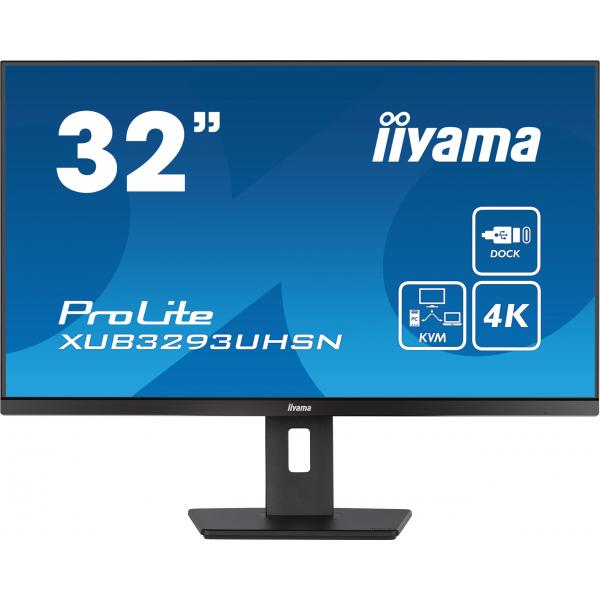 Iiyama ProLite XUB3293UHSN-B5 Monitor PC 80 cm [31.5] 3840 x 2160 Pixel 4K Ultra HD LCD Nero (iiyama ProLite XUB3293UHSN-B5 - Monitor a LED - 31.5 - 3840 x 2160 4K @ 60 Hz - IPS - 350 cd/m - 1000:1 - 4 ms - HDMI, DisplayPort, USB-C - altoparlanti - n...
