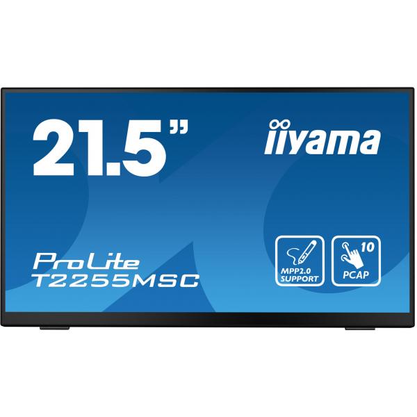 Iiyama ProLite T2255MSC-B1 Monitor PC 54,6 cm [21.5] 1920 x 1080 Pixel Full HD LCD Touch screen Nero (21.5 PROLITE T2255MSC-B1 Multi-Touch Monitor - 21.5 Black LED Touchscreen Monitor Full HD DisplayPort USB and HDMI)Iiyama4948570121625T2255MSC-B1