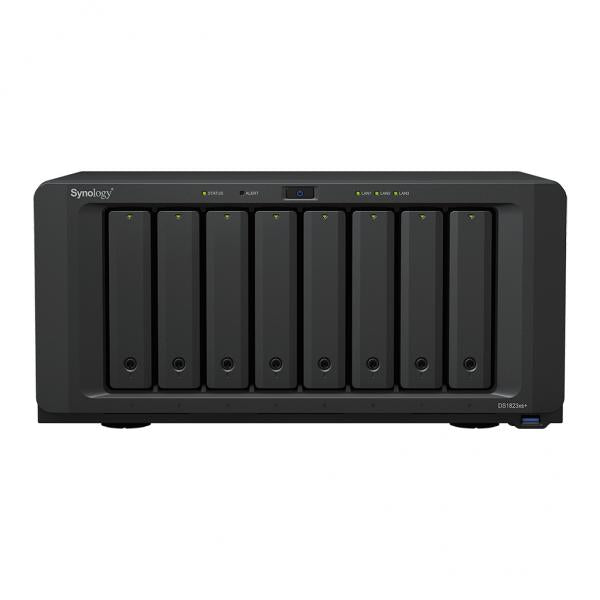 Synology DiskStation DS1823xs+ NAS Tower Ryzen Embedded V1780B 8 GB DDR4 96 TB HDD DiskStation Manager Nero (Synology DS1823xs+ 96TB [Synology HAT53] 8 bay desktop NAS - AMD Ryzen V1780B; 8GB DDR4 SO-DIMM [expandable 32GB]; 2 x 1GbE and 1 x 10GbE; 2 ...
