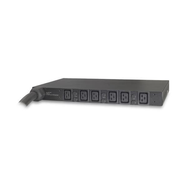 APC Basic Rack 14.4kW unità di distribuzione dell'energia [PDU] Nero (APC Basic Rack PDU - Power distribution strip [rack-mountable] - AC 208 V - 3-phase - input: Hubbell CS8365C - output connectors: 6 [IEC 60320 C19] - 1U - 2.4 m cord - for P/N: SMT...