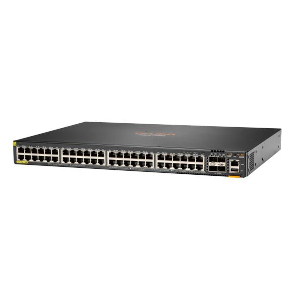 HPE Aruba Networking Aruba 6200F 48G Class4 PoE 4SFP+ 370W Gestito L3 Gigabit Ethernet [10/100/1000] Supporto Power over Ethernet [PoE] 1U (HPE Aruba 6200F 48G Class4 PoE 4SFP+ 370W Switch - Switch - Max. Stacking Distance 10 kms - L3 - Managed - 48 ...