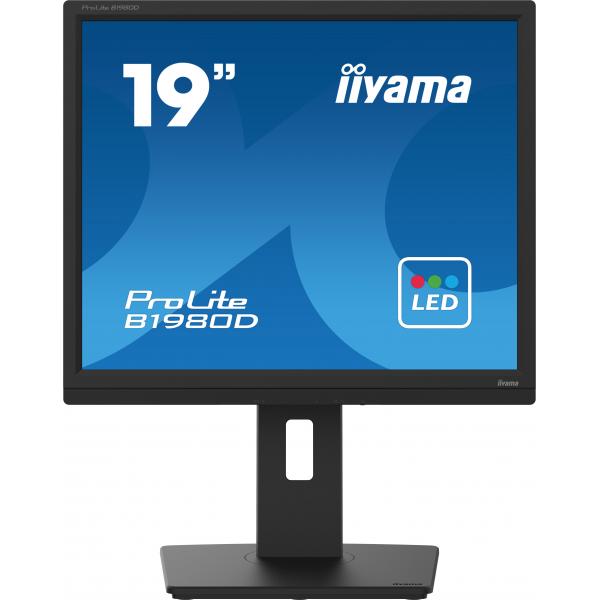 Iiyama ProLite B1980D-B5 Monitor PC 48,3 cm [19] 1280 x 1024 Pixel SXGA LCD Nero (iiyama ProLite B1980D-B5 19' Monitor designed for business, is an impressive LED-backlit monitor with height adjustable stand.)Iiyama4948570121366B1980D-B5