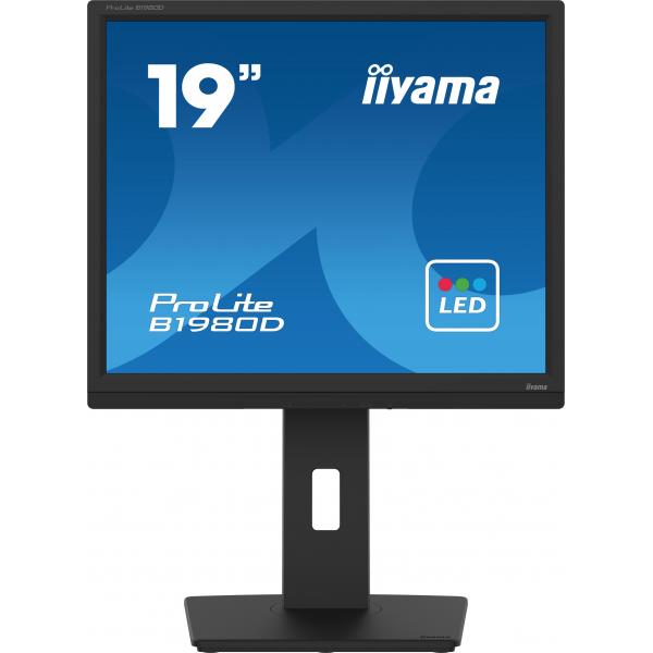 Iiyama ProLite B1980D-B5 Monitor PC 48,3 cm [19] 1280 x 1024 Pixel SXGA LCD Nero (iiyama ProLite B1980D-B5 19' Monitor designed for business, is an impressive LED-backlit monitor with height adjustable stand.)Iiyama4948570121366B1980D-B5