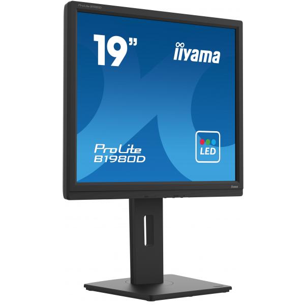 Iiyama ProLite B1980D-B5 Monitor PC 48,3 cm [19] 1280 x 1024 Pixel SXGA LCD Nero (iiyama ProLite B1980D-B5 19' Monitor designed for business, is an impressive LED-backlit monitor with height adjustable stand.)Iiyama4948570121366B1980D-B5