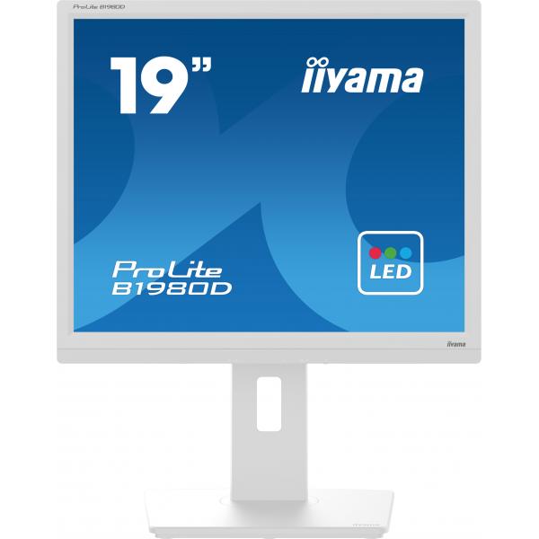 Iiyama ProLite B1980D-W5 Monitor PC 48,3 cm [19] 1280 x 1024 Pixel SXGA LCD Bianco (19 B1980D-W1 Monitor - 19\sWhite LED Monitor Height Adjustable VGA and DVI)Iiyama4948570121373B1980D-W5