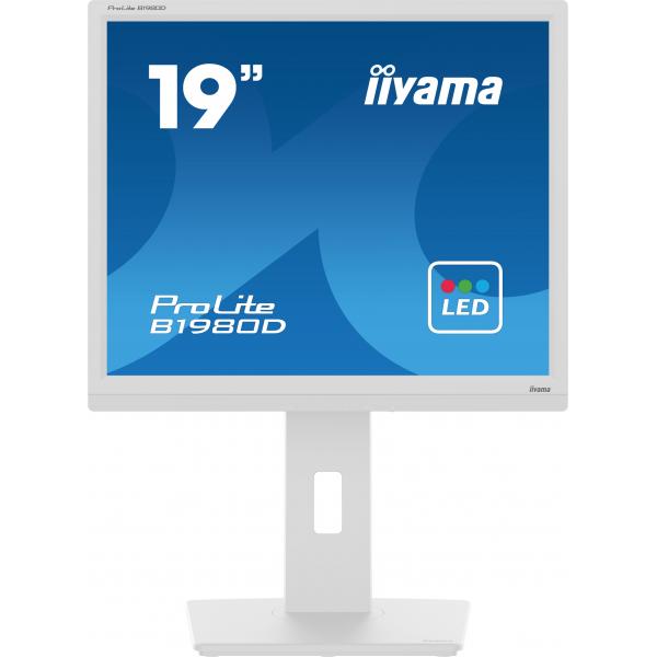 Iiyama ProLite B1980D-W5 Monitor PC 48,3 cm [19] 1280 x 1024 Pixel SXGA LCD Bianco (19 B1980D-W1 Monitor - 19\sWhite LED Monitor Height Adjustable VGA and DVI)Iiyama4948570121373B1980D-W5