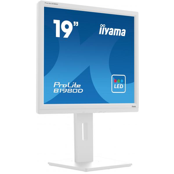 Iiyama ProLite B1980D-W5 Monitor PC 48,3 cm [19] 1280 x 1024 Pixel SXGA LCD Bianco (19 B1980D-W1 Monitor - 19\sWhite LED Monitor Height Adjustable VGA and DVI)Iiyama4948570121373B1980D-W5