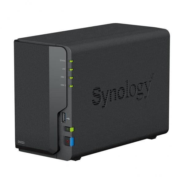 Synology DiskStation DS223 NAS Mini Tower Realtek RTD1619B 2 GB DDR4 16 TB HDD DiskStation Manager Nero (Synology DS223 16TB [Synology HAT3300] 2 bay desktop NAS; AMD Ryzen [3Years warranty])Synology5050914224837DS223/16TB-HAT33