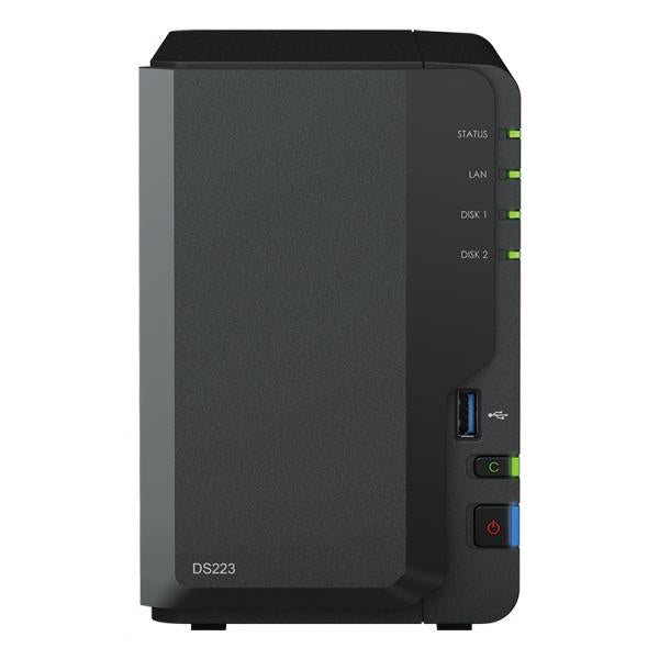 Synology DiskStation DS223 NAS Mini Tower Realtek RTD1619B 2 GB DDR4 16 TB HDD DiskStation Manager Nero (Synology DS223 16TB [Synology HAT3300] 2 bay desktop NAS; AMD Ryzen [3Years warranty])Synology5050914224837DS223/16TB-HAT33