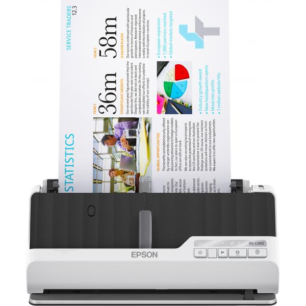 Epson DS-C490 Scanner a foglio 600 x 600 DPI A4 Nero, Grigio (Epson DS-C490 - Sheetfed scanner - Duplex - A4/Legal - 600 dpi x 600 dpi - ADF [20 sheets] - up to 3500 scans per day - USB 2.0)Epson8715946720487B11B271401BY
