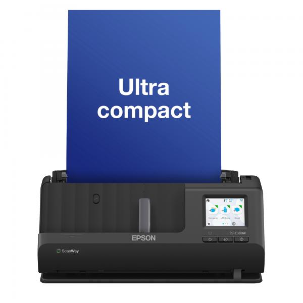 Epson ES-C380W Scanner con ADF + alimentatore di fogli 600 x 600 DPI A4 Nero (Epson ES-C380W Scanner Letter Input: 30BitsColor)Epson8715946720463B11B269401BY