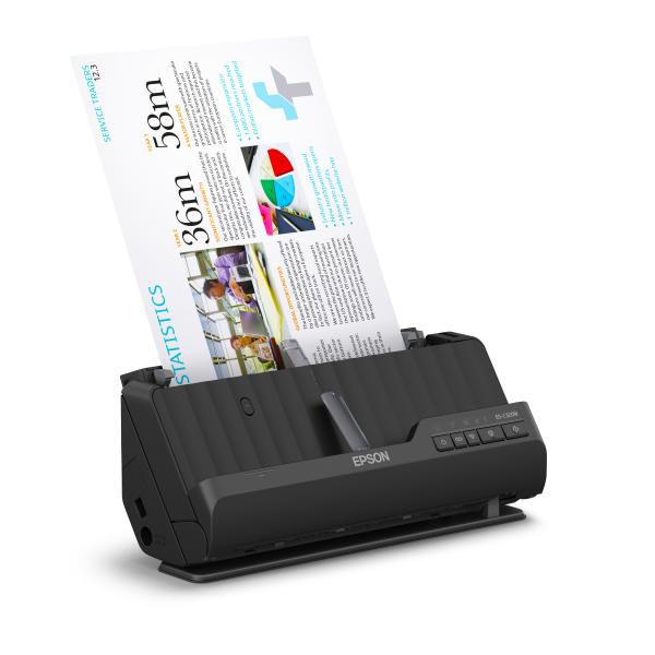 Epson ES-C320W Scanner a foglio 600 x 600 DPI A4 Nero (Epson ES-C320W - Sheetfed scanner - Duplex - A4/Legal - 600 dpi x 600 dpi - ADF [20 sheets] - up to 3500 scans per day - USB 2.0, Wi-Fi[n])Epson8715946720470B11B270401BY