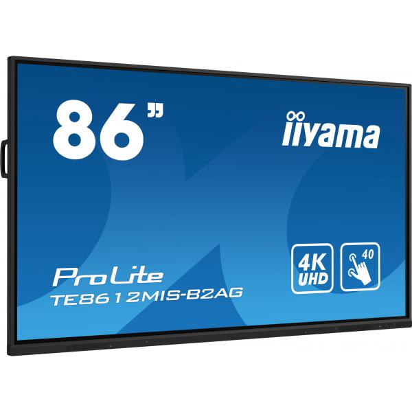 Iiyama TE8612MIS-B2AG visualizzatore di messaggi Pannello A digitale 2,18 m [86] LED Wi-Fi 400 cd/m 4K Ultra HD Nero Touch screen Processore integrato Android 24/7 (iiyama ProLite TE8612MIS-B2AG 86' 4K Ultra HD Pure-IR Interactive Touchscreen with An...