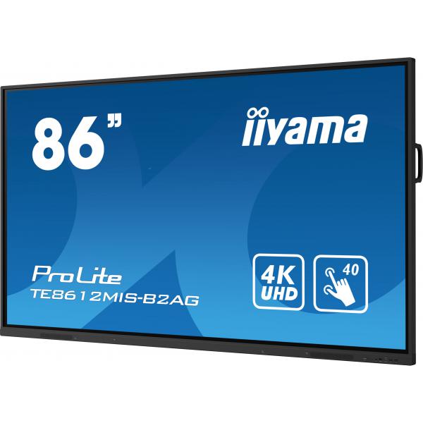 Iiyama TE8612MIS-B2AG visualizzatore di messaggi Pannello A digitale 2,18 m [86] LED Wi-Fi 400 cd/m 4K Ultra HD Nero Touch screen Processore integrato Android 24/7 (iiyama ProLite TE8612MIS-B2AG 86' 4K Ultra HD Pure-IR Interactive Touchscreen with An...