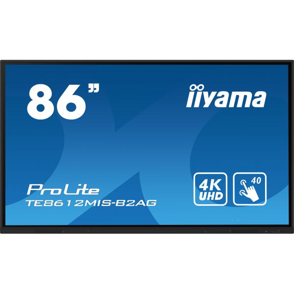 Iiyama TE8612MIS-B2AG visualizzatore di messaggi Pannello A digitale 2,18 m [86] LED Wi-Fi 400 cd/m 4K Ultra HD Nero Touch screen Processore integrato Android 24/7 (iiyama ProLite TE8612MIS-B2AG 86' 4K Ultra HD Pure-IR Interactive Touchscreen with An...