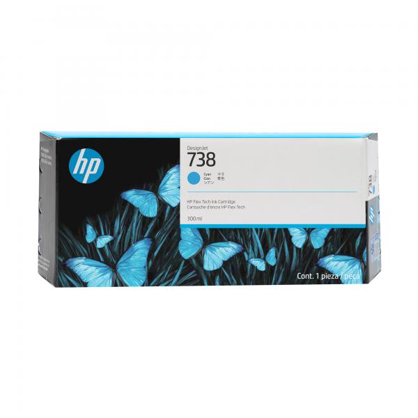 HP Cartuccia di inchiostro ciano 738 DesignJet da 300 ml (738 300-ml Cyan DesignJet Ink Cartridge)Hp0196548336166676M6A