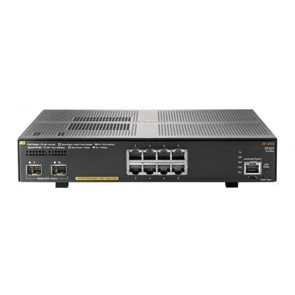 HPE Aruba 2930F 8G PoE+ 2SFP+ Gestito L3 Gigabit Ethernet [10/100/1000] Supporto Power over Ethernet [PoE] 1U (HP Switch 2930F-8G 8xGBit/2xSFP+ PoE+ JL258A)HpeJL258A