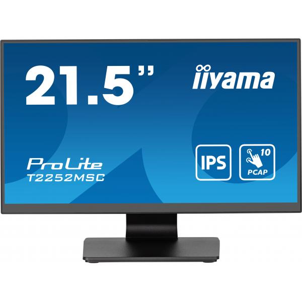 Iiyama ProLite T2252MSC-B2 Monitor PC 54,6 cm [21.5] 1920 x 1080 Pixel Full HD LCD Touch screen Nero (iiyama PROLITE T2252MSC-B2 21.5 Inch 10 Point Touchscreen IPS Monitor, Full HD, 5ms, USB Hub, HDMI, DisplayPort, Speakers, Black, Internal PSU, VESA...