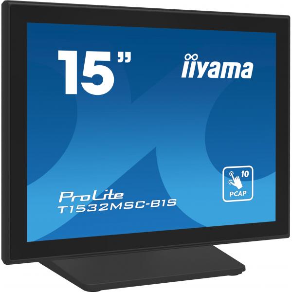 Iiyama ProLite T1532MSC-B1S Monitor PC 38,1 cm [15] 1024 x 768 Pixel XGA LCD Touch screen Nero (15IN 38CM PCAP BEZEL FREE FRONT - 10P TOUCH 1024X768 SPEAKERS VGA)Iiyama4948570122097T1532MSC-B1S