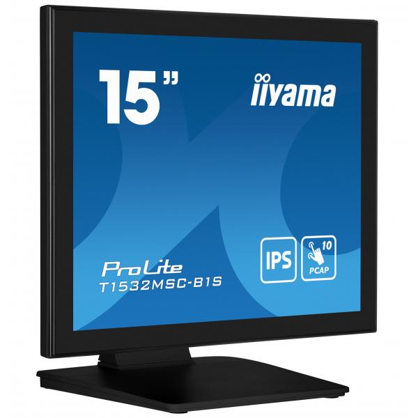 Iiyama ProLite T1532MSC-B1S Monitor PC 38,1 cm [15] 1024 x 768 Pixel XGA LCD Touch screen Nero (ProLite T1532MSC-B1S Monitor - 15 Black Touchscreen Monitor VGA DisplayPort and HDMI)Iiyama4948570122097T1532MSC-B1S