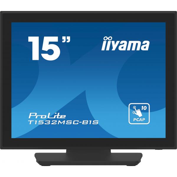 Iiyama ProLite T1532MSC-B1S Monitor PC 38,1 cm [15] 1024 x 768 Pixel XGA LCD Touch screen Nero (15IN 38CM PCAP BEZEL FREE FRONT - 10P TOUCH 1024X768 SPEAKERS VGA)Iiyama4948570122097T1532MSC-B1S