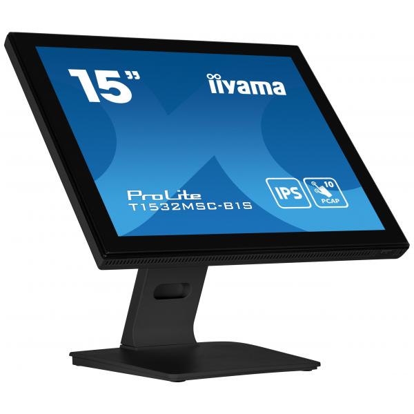 Iiyama ProLite T1532MSC-B1S Monitor PC 38,1 cm [15] 1024 x 768 Pixel XGA LCD Touch screen Nero (iiyama ProLite T1532MSC-B1S - LCD monitor - 15 - touchscreen - 1024 x 768 - TN - 350 cd/m - 800:1 - 8 ms - HDMI, VGA, DisplayPort - speakers - black, matt...