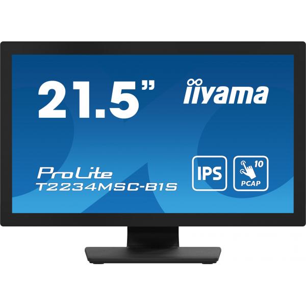 Iiyama ProLite T2234MSC-B1S Monitor PC 54,6 cm [21.5] 1920 x 1080 Pixel Full HD Touch screen Nero (22 PROLITE T2234MSC-B1S Touch Monitor - 22 Black LED Touchscreen Monitor Full HD VGA DisplayPort and HDMI)Iiyama4948570122226T2234MSC-B1S