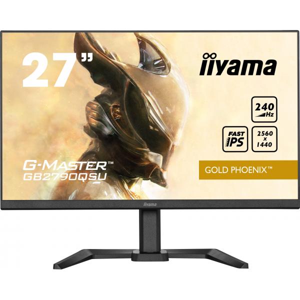 Iiyama GB2790QSU-B5 Monitor PC 68,6 cm [27] 2560 x 1440 Pixel Wide Quad HD LCD Nero (iiyama G-MASTER Gold Phoenix GB2790QSU-B5 27 inch IPS Gaming Monitor, QHD, 1ms, HDMI, DisplayPort, USB Hub, Freesync, 240Hz, Speakers, Black, Internal PSU, VESA, Hei...