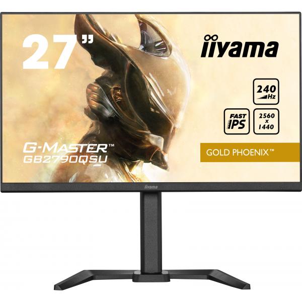 Iiyama GB2790QSU-B5 Monitor PC 68,6 cm [27] 2560 x 1440 Pixel Wide Quad HD LCD Nero (iiyama G-MASTER Gold Phoenix GB2790QSU-B5 27 inch IPS Gaming Monitor, QHD, 1ms, HDMI, DisplayPort, USB Hub, Freesync, 240Hz, Speakers, Black, Internal PSU, VESA, Hei...