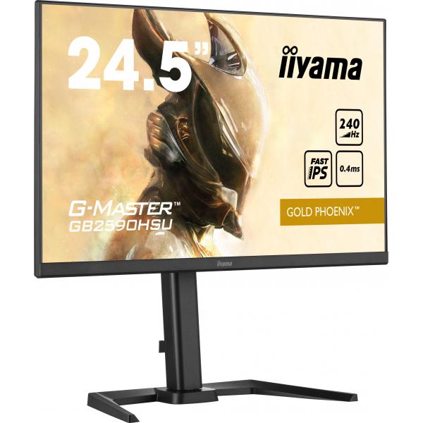 Iiyama G-MASTER GB2590HSU-B5 Monitor PC 62,2 cm [24.5] 1920 x 1080 Pixel Full HD LCD Nero (iiyama G-Master Gold Phoenix Gaming Monitor GB2590HSU-B5 24.5 Inch, Black, Ultra Slim Bezel, Full HD, 240Hz, 0.4ms, FreeSync, HDMI, Display Port, USB Hub, Int ...