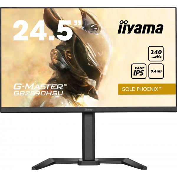 Iiyama G-MASTER GB2590HSU-B5 Monitor PC 62,2 cm [24.5] 1920 x 1080 Pixel Full HD LCD Nero (iiyama G-Master Gold Phoenix Gaming Monitor GB2590HSU-B5 24.5 Inch, Black, Ultra Slim Bezel, Full HD, 240Hz, 0.4ms, FreeSync, HDMI, Display Port, USB Hub, Int ...