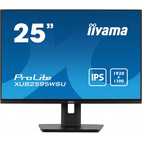 Iiyama ProLite XUB2595WSU-B5 Monitor PC 63,5 cm [25] 1920 x 1200 Pixel WUXGA LED Nero (iiyama ProLite XUB2595WSU-B5 - LED monitor - 25 - 1920 x 1200 WUXGA - IPS - 300 cd/m? - 1000:1 - 4 ms - HDMI, VGA, DisplayPort - speakers - black, matte)Iiyama4948...