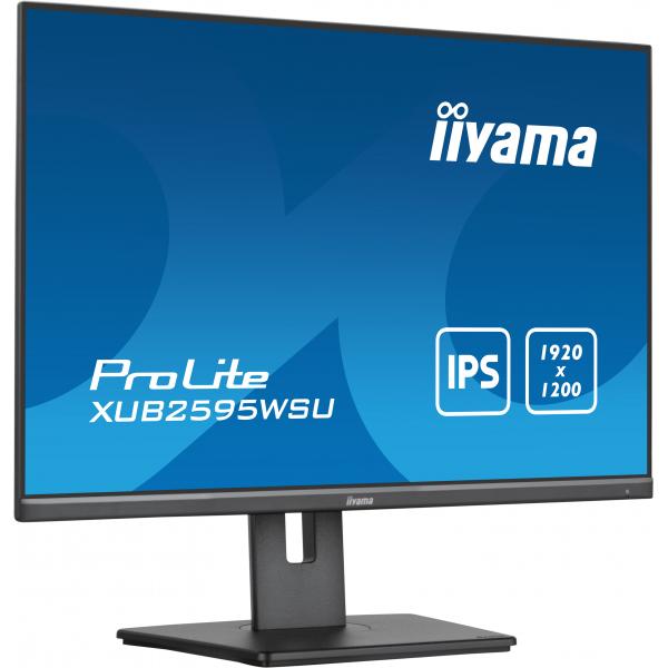 Iiyama ProLite XUB2595WSU-B5 Monitor PC 63,5 cm [25] 1920 x 1200 Pixel WUXGA LED Nero (iiyama ProLite XUB2595WSU-B5 - LED monitor - 25 - 1920 x 1200 WUXGA - IPS - 300 cd/m - 1000:1 - 4 ms - HDMI, VGA, DisplayPort - speakers - black, matte)Iiyama49485...