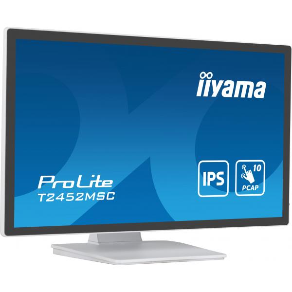 Iiyama ProLite Monitor PC 60,5 cm [23.8] 1920 x 1080 Pixel Full HD LCD Touch screen Multi utente Bianco (Prolite T2452MSC 24 WHITE - PCAP, 10P, - 1920x1080,IPS-panel,Flat Bezel Free Glass Front,HDMI,DP,USB,Speakers - Warranty: 36M)IiyamaT2452MSC-W1