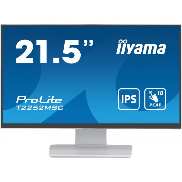 Iiyama ProLite Monitor PC 54,6 cm [21.5] 1920 x 1080 Pixel Full HD LCD Touch screen Tavolo Bianco (2.15IN WHITE BONDED PCAP 10P - TOUCH WITH ANTI-FINGER PRINT COA)Iiyama4948570122059T2252MSC-W2