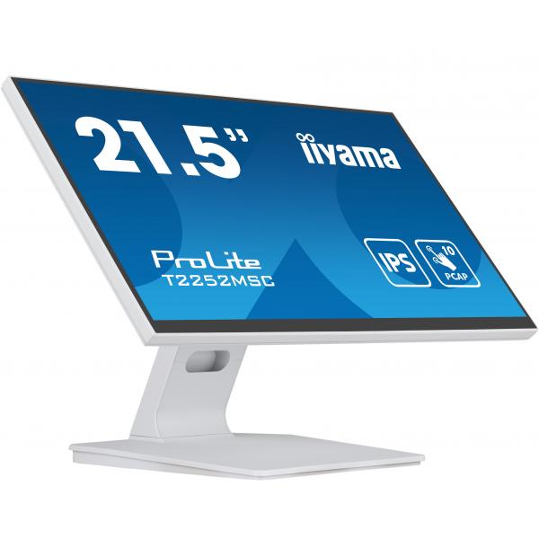 Iiyama ProLite T2252MSC-W2 Monitor PC 54,6 cm [21.5] 1920 x 1080 Pixel Full HD LCD Touch screen Tavolo Bianco (iiyama ProLite T2252MSC-W2 - LED monitor - 21.5 - touchscreen - 1920 x 1080 Full HD [1080p] - IPS - 250 cd/m? - 1000:1 - 5 ms - HDMI, Displ...