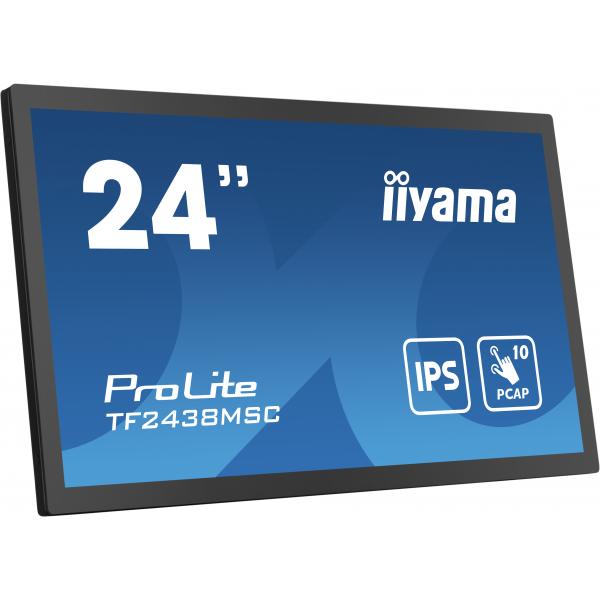 Iiyama TF2438MSC-B1 visualizzatore di messaggi Pannello A digitale 61 cm [24] LED 600 cd/m Full HD Nero Touch screen (24 ProLite TF2438MSC-B1 Touch Monitor - 24 Black PCAP IPS Touchscreen Monitor Full HD DisplayPort USB and HDMI)Iiyama4948570121113TF...