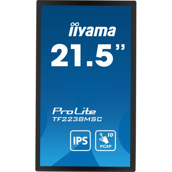 Iiyama TF2238MSC-B1 Monitor PC 53,3 cm [21] 1920 x 1080 Pixel Full HD LED Touch screen Nero (iiyama - PROLITE TF2238MSC-B1 21.5 10pt Optical Bonded PCAP)Iiyama4948570121618TF2238MSC-B1