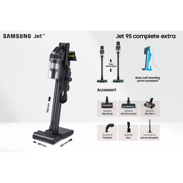 Samsung Aspirapolvere senza filo Jet 95 complete extra 210W VS20C9554TK (Samsung VS20C9554TK Stick vacuum Batte)Samsung8806095053080VS20C9554TK/WA