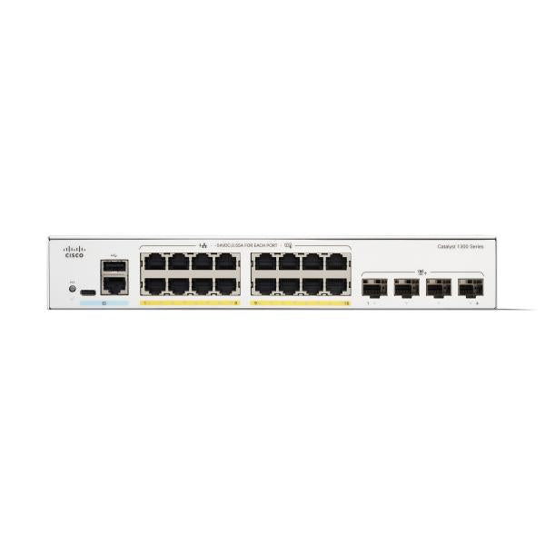 Cisco C1300-16P-4X switch di rete Gestito L2/L3 Gigabit Ethernet [10/100/1000] Bianco (CATALYST 1300 16-PORT GE POE - 4X10G SFP+)Cisco0889728521635C1300-16P-4X