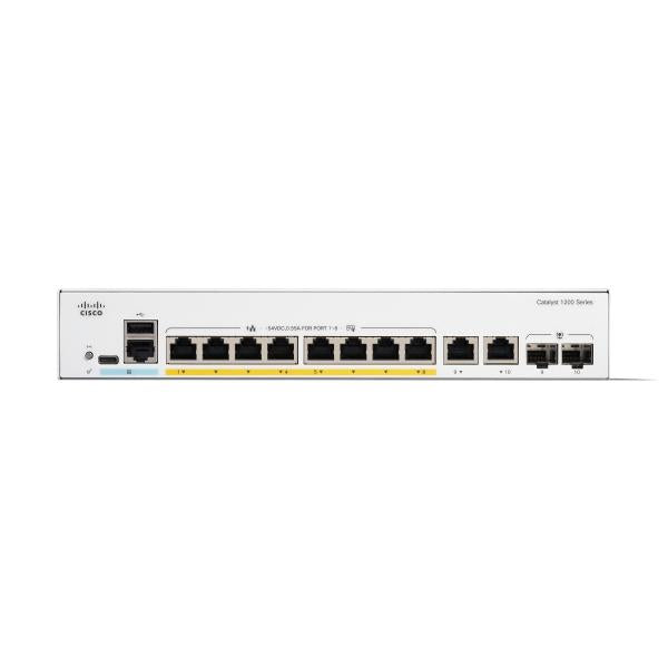 Cisco C1200-8FP-2G switch di rete Gestito L2/L3 Gigabit Ethernet [10/100/1000] Bianco (CATALYST 1200 8-PORT GE FULL - POE 2X1G COMBO)CiscoC1200-8FP-2G