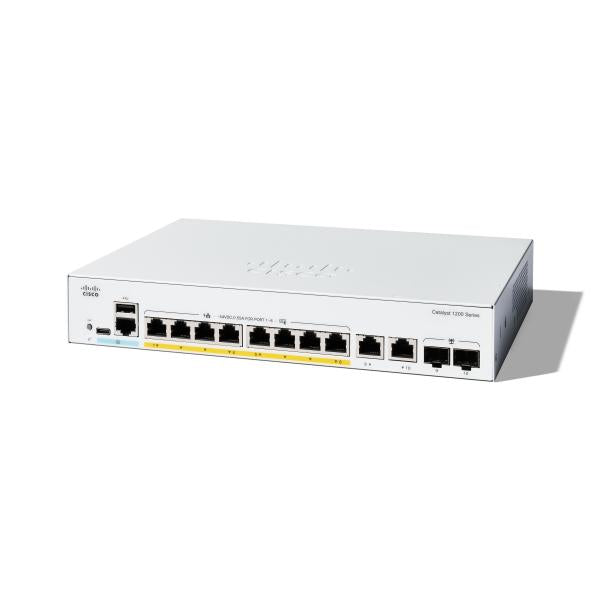 Cisco C1200-8P-E-2G switch di rete Gestito L2/L3 Gigabit Ethernet [10/100/1000] Bianco (CATALYST 1200 8-PORT GE POE EXT - PS 2X1G COMBO)CiscoC1200-8P-E-2G