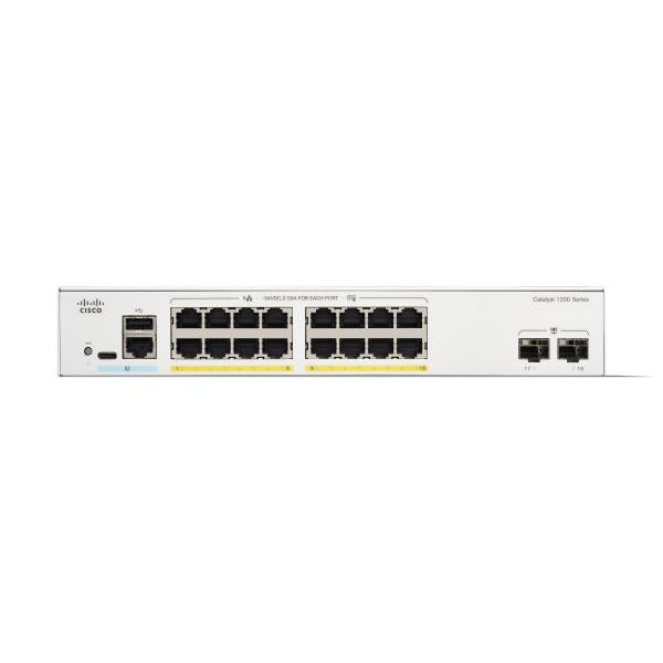 Cisco Catalyst 1200 Gestito L2 Gigabit Ethernet [10/100/1000] Supporto Power over Ethernet [PoE] Grigio (CATALYST 1200 16-PORT GE POE - 2X1G SFP)CiscoC1200-16P-2G
