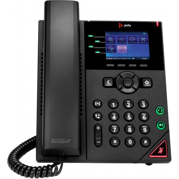 Poly OBi VVX 250 4-Line IP Phone and PoE-enabled - Replaces Poly SKU 2200-48822-025Hp019618844443689B58AA