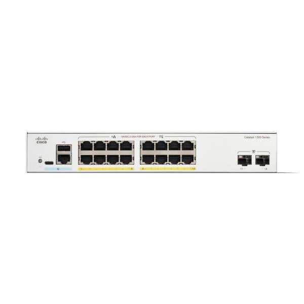 Cisco C1300-16FP-2G switch di rete Gestito L2/L3 Gigabit Ethernet [10/100/1000] Bianco (CATALYST 1300 16-PORT GE FULL - POE 2X1G SFP)Cisco0889728521611C1300-16FP-2G
