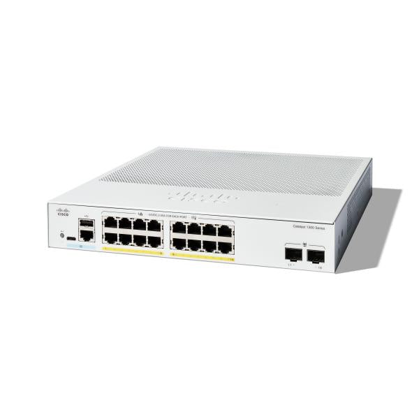 Cisco C1300-16FP-2G switch di rete Gestito L2/L3 Gigabit Ethernet [10/100/1000] Bianco (CATALYST 1300 16-PORT GE FULL - POE 2X1G SFP)Cisco0889728521611C1300-16FP-2G