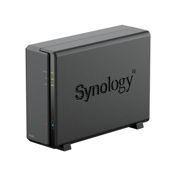Synology DiskStation DS124 NAS Desktop Realtek RTD1619B 1 GB DDR4 12 TB HDD DiskStation Manager Nero (Synology DS124 12TB [Synology HAT3300] 1 bay NAS; Realtek RTD1619B 1.7GHz quad-core processor; 1 GB non-ECC DDR4; 1 x 1GbE RJ-45 LAN ports and 2 x U...