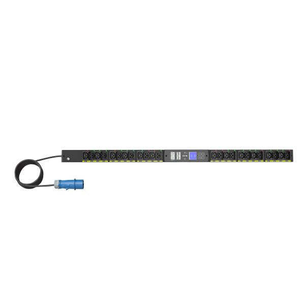 Eaton EVSWF116A unità di distribuzione dell'energia [PDU] 24 presa[e] AC 22.5U Nero (Eaton G4 - Power distribution unit [rack-mountable] - switched - AC 230-400 V - 3.7 kW - 1-phase - Ethernet 10/100/1000, USB - input: IEC 60309 16A - output connecto...