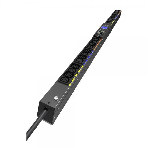 Eaton EVMIF316A unità di distribuzione dell'energia [PDU] 24 presa[e] AC 22.5U Nero (Eaton G4 - Power distribution unit [rack-mountable] - 16A, metered input - AC 240/415 V - 11 kW - 3-phase - Ethernet 10/100/1000, serial - input: IEC 60309 16A - out...